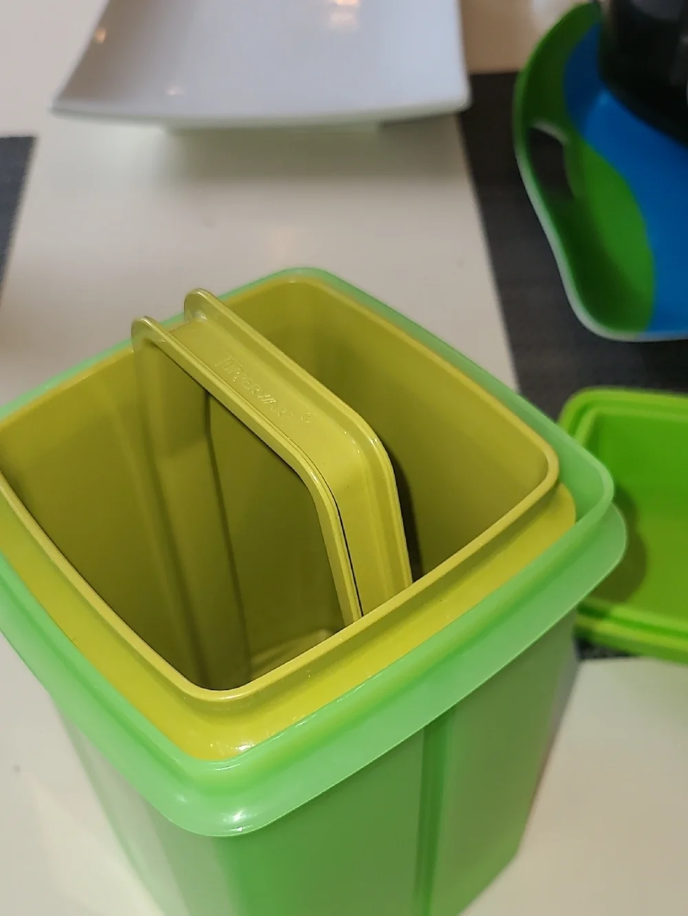 Tupperware Purple and Green Plastic Food Storage Set